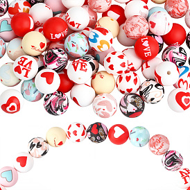 72шт 18 стили силиконовые бусины, смешанной формы