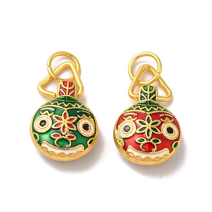 Zinc Alloy Enamel Pendants, with Jump Ring, Golden, Gold Swallowing Beast Charm
