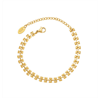 Ensemble bracelet collier géométrique - bijoux en acier titane, chaîne de clavicule, p./e.
