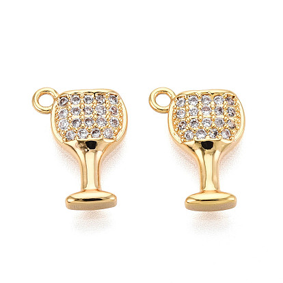 Латунные микро проложить кубического циркония прелести, бокал