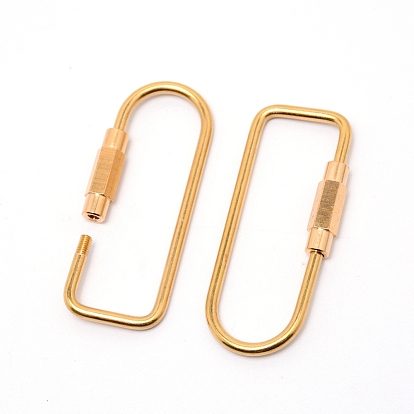 Embryo Brass Screw Carabiner Lock Charms, for Necklaces Making
