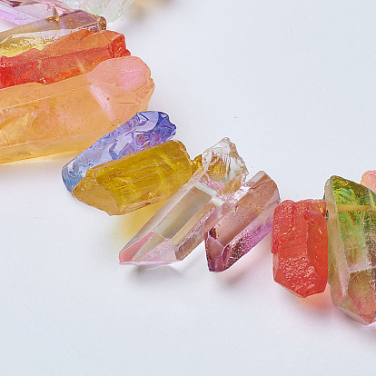 Натуральные кварцевые остроконечные бусинки, окрашенные, пуля