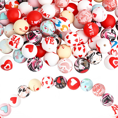 72шт 18 стили силиконовые бусины, смешанной формы