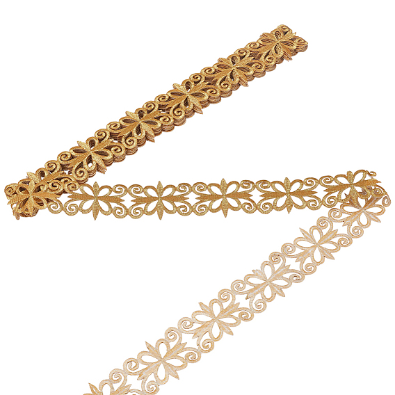 Coudre des rubans de dentelle creuse en polyester brodés de fleurs de style ethnique, pour la couture artisanale, robe de mariée, costume, décoration