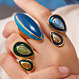 316L Surgical Stainless Steel Enamel Cuff Open Rings, Golden