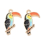 Alloy Enamel Pendants, Parrot Charms