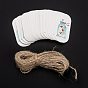 Oval Paper Gift Tags, Hang Tags, with Jute Twine, for Wedding Party Decorate