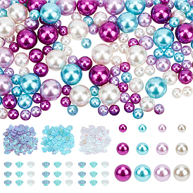 Наборы для наполнения ваз, в комплекте круглые пластиковые бусины из искусственного жемчуга, пайетки/блестки в форме ракушек для изготовления