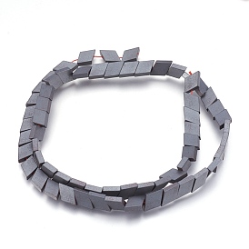 Non-magnetic Synthetic Hematite Bead Strands, Frosted, Rhombus