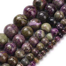 Натуральные нити атлантиситовых бусин из стихтита, круглые