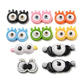 Opaque Resin Decoden Cabochons, Funny Big Eye Glasses