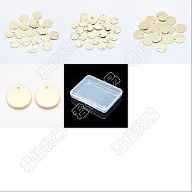40 pcs 4 pendentif en laiton de style, plaqué longue durée, sans nickel, plat rond