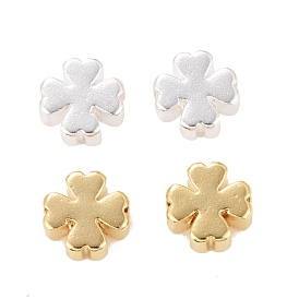 Rack Plating Eco-friendly Brass Beads, Lead Free & Cadmium Free, Long-Lasting Plated, Clover
