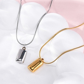 304 ожерелья из нержавеющей стали с прямоугольным кулоном в виде змеиной цепи для женщин и мужчин