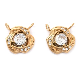 304 из нержавеющей стали горный хрусталь подвески, ионное покрытие (ip), золотые чары