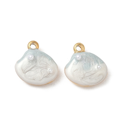 304 из нержавеющей стали шармы эмали, с абс пластмассовой имитационной жемчужиной, ионное покрытие (ip), шарм из ракушек