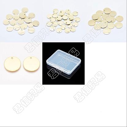 40 pcs 4 pendentif en laiton de style, plaqué longue durée, sans nickel, plat rond