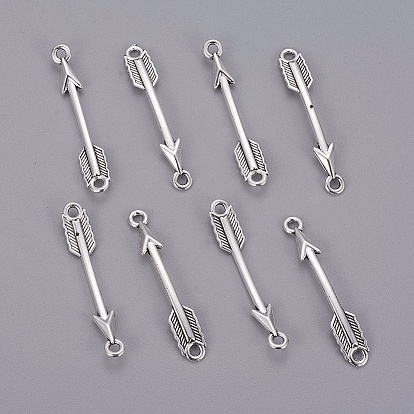 Тибетский стиль сплава стрелка ссылки / разъемы, без кадмия и без свинца, 37x6x2 мм, отверстие : 2 мм