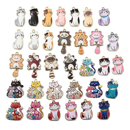 Подвески из эмали и сплава, форма кошки