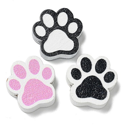 Печатные деревянные бусины, отпечаток лапы