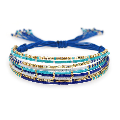 Boho Miyuki Beaded Multi-layer Bracelet for Women - Ultra-thin Stackable Hand Jewelry