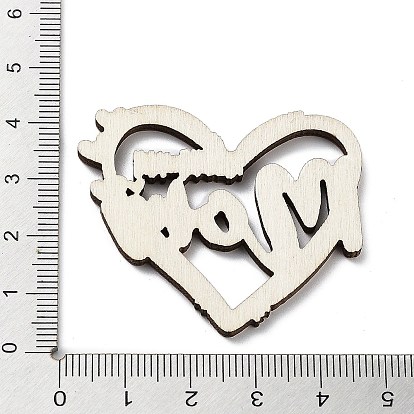 Mother's Day Wooden Cabochon, Heart