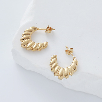 304 из нержавеющей стали серьги, текстурированный c-образный