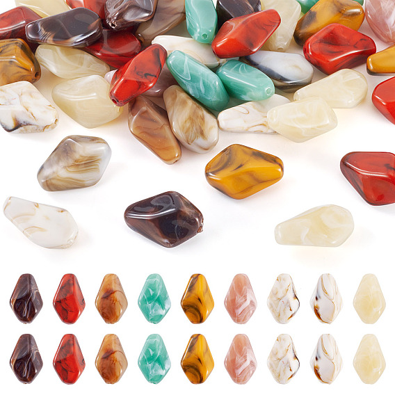 40 непрозрачные акриловые бусины, самородок