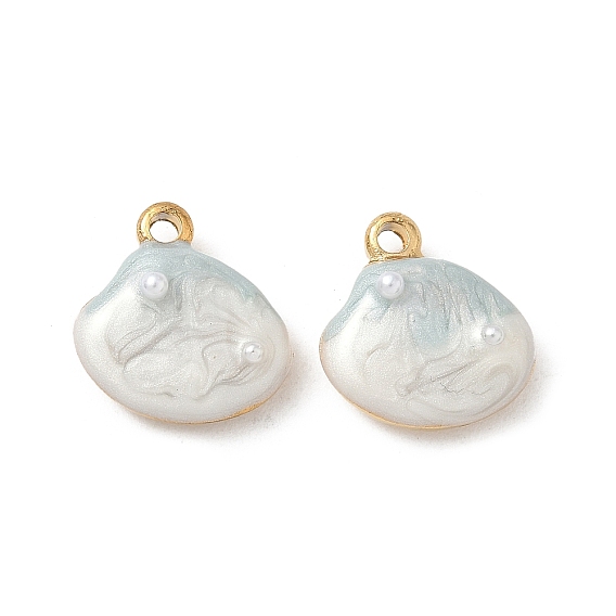 304 из нержавеющей стали шармы эмали, с абс пластмассовой имитационной жемчужиной, ионное покрытие (ip), шарм из ракушек