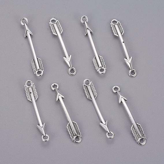 Тибетский стиль сплава стрелка ссылки / разъемы, без кадмия и без свинца, 37x6x2 мм, отверстие : 2 мм