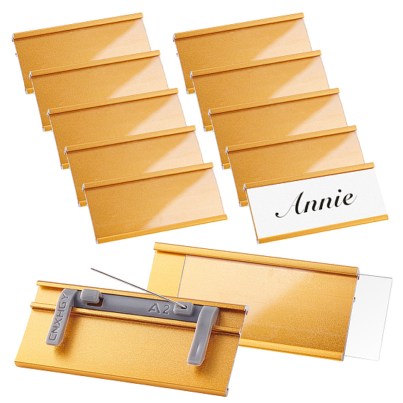 Держатель таблички из алюминиевого сплава, с английской булавкой, прямоугольные