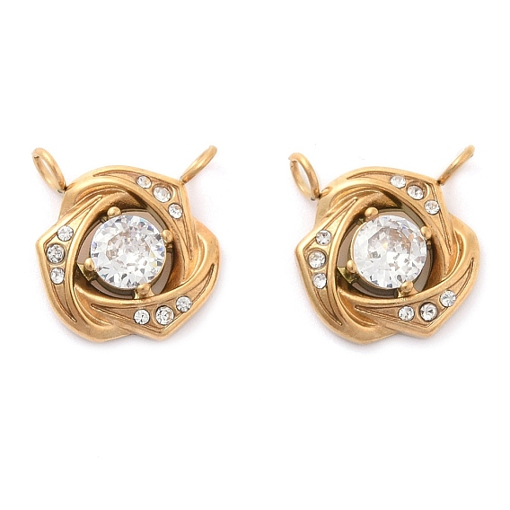 304 из нержавеющей стали горный хрусталь подвески, ионное покрытие (ip), золотые чары