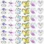 Faceted Glass Charms, AB Color Plated, Mixed Shapes