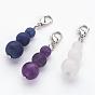 Natural Gemstone Pendants, with Brass Lobster Claw Clasps