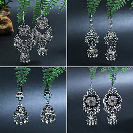 Bohemian Vintage Ethnic Earrings with Exaggerated Design and Antique Finish for Women