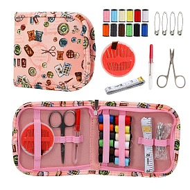 DIY Sewing Kits, including Stainless Steel Scissors & Needles & Crochet Clips, Plastic Tape Measure and Cotton Threads