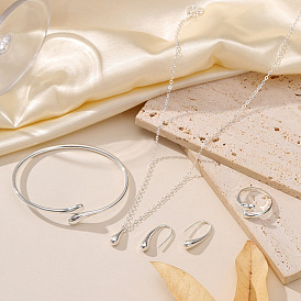 Alloy Jewelry Sets, including Necklaces, Bangles, Earrings and Rings, Teardrop