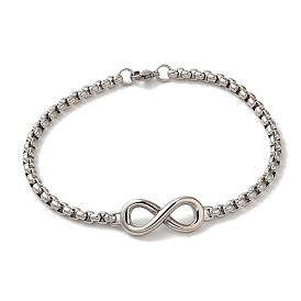 316 Surgical Stainless Steel Box Chain Infinity Link Bracelets