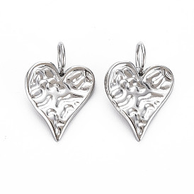 304 подвески из нержавеющей стали, без кадмия, без никеля и без свинца, , сердце