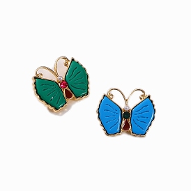 Butterfly Enamel Pins, Alloy Rhinestone Brooch for Backpack Clothes, Golden