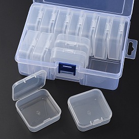 13Pcs Square Plastic Organizer Beads Storage Containers