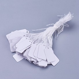 Белые прямоугольники ювелирные ценники, ценник товара с бумажным табло для ценников, прямоугольные, 23x13 мм