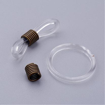 Silicone EyeGlass Holders, with Iron Findings, Clear