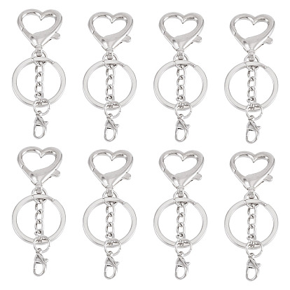 10шт. застежки для брелков из сплава, с застежками-лобстерами-сердечками