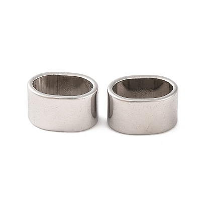 Breloques coulissantes en acier inoxydable anti-ternissement, ovale