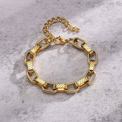 Мужские браслеты-цепочки с овальными звеньями из нержавеющей стали