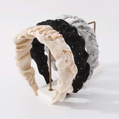 Fashionable Design Folded Fabric Headband - Trendy, Wide Brim, Bohemian Style.