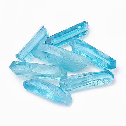 Dyed Natural Quartz Crystal Pendants, Prism