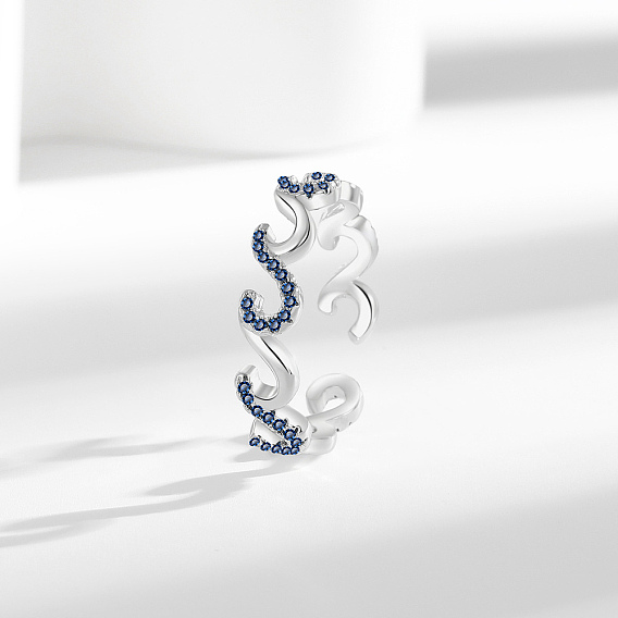 Латунные микро проложить манжеты кольца кубического циркония, волна, без кадмия, без никеля и без свинца