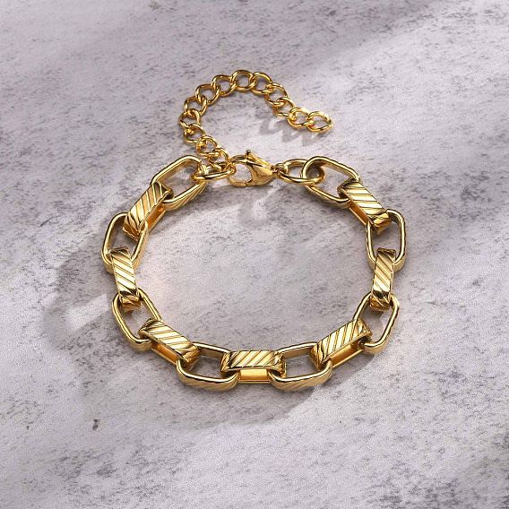 Мужские браслеты-цепочки с овальными звеньями из нержавеющей стали